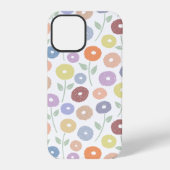 Fuzzy Flower Rpt Pattern Pastels on White iPhoneケース (裏面)