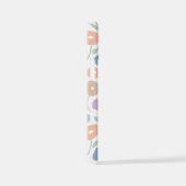 Fuzzy Flower Rpt Pattern Pastels on White iPhoneケース (右側面)