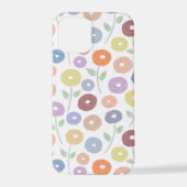 Fuzzy Flower Rpt Pattern Pastels on White iPhoneケース (裏面)
