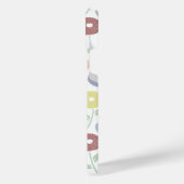 Fuzzy Flower Rpt Pattern Pastels on White iPhoneケース (左側面)