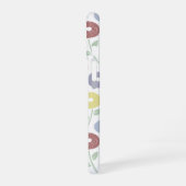 Fuzzy Flower Rpt Pattern Pastels on White iPhone 16ケース (左側面)