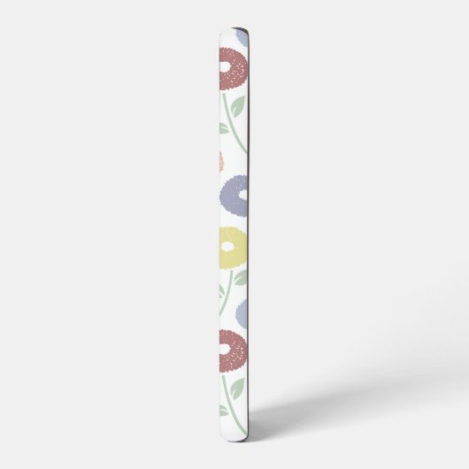 Fuzzy Flower Rpt Pattern Pastels on White Samsung Galaxyケース (左側面)