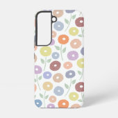 Fuzzy Flower Rpt Pattern Pastels on White Samsung Galaxyケース (裏面)