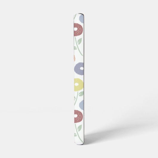 Fuzzy Flower Rpt Pattern Pastels on White Samsung Galaxyケース (左側面)