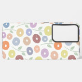 Fuzzy Flower Rpt Pattern Pastels on White Samsung Galaxyケース (裏面横)