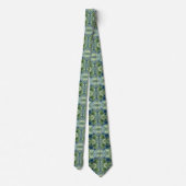 Fuzzy Green X on Denim Abstract Pattern ネクタイ (裏面)