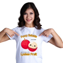 Fuzzy Juicy Lychee Fruit Label  Tシャツ
