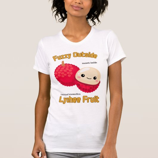 Fuzzy Juicy Lychee Fruit Label  Tシャツ (正面)
