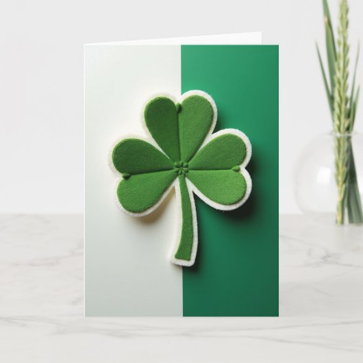 Fuzzy Shamrock Luck Card カード (正面)