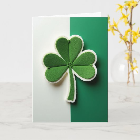 Fuzzy Shamrock Luck Card カード (黄色い花)