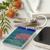 Fuzzy the Sleepy Fox Acrylic keychain キーホルダー (正面右)