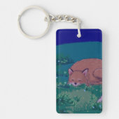 Fuzzy the Sleepy Fox Acrylic keychain キーホルダー (正面)