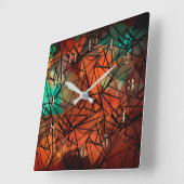 FuzzyFoxAr スクエア壁時計 (傾斜)