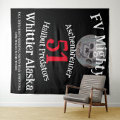 FV Mighty O Halibut Slayers Whittier Alaska タペストリー (インサイチュ(横))