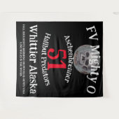 FV Mighty O Halibut Slayers Whittier Alaska タペストリー (正面(横))