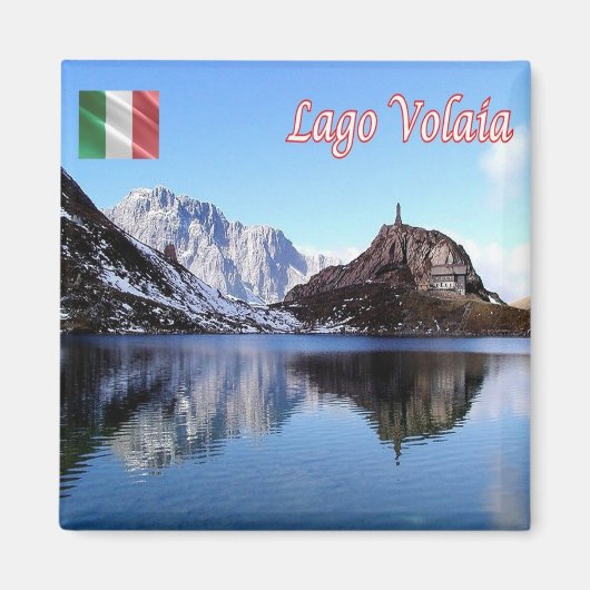 FVG007 LAGO VOLAIA – パノラマ – イタリア – 冷蔵庫 マグネット (正面)