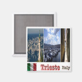 FVG018, TRIESTE，モザイク，イタリア，冷蔵庫 マグネット (正面/裏面)