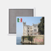 FVG019 MIRAMARE,城,イタリア,冷蔵庫 マグネット (正面/裏面)