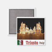 FVG024 TRIESTE, Piazza Unita d'Italia,冷蔵庫 マグネット (正面/裏面)