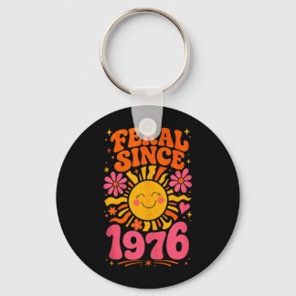 Fvibesl 1976年から レトロな太陽 - おもしろい50歳の誕生日 キーホルダー