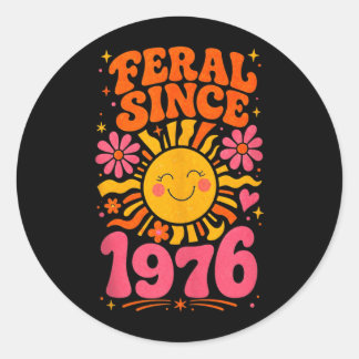 Fvibesl 1976年から レトロな太陽 - おもしろい50歳の誕生日 ラウンドシール