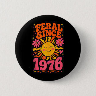 Fvibesl 1976年から レトロ太陽 - おもしろい50歳の誕生日 缶バッジ