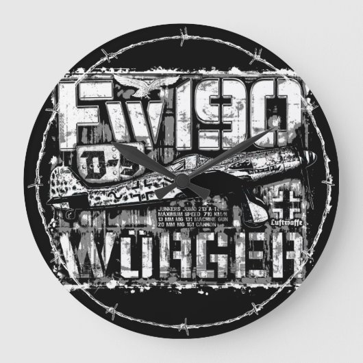 Fw 190 D-9アクリル製壁時計 ラージ壁時計 (正面)