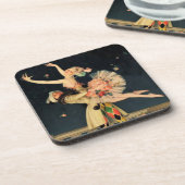 FX Leyendeckerによる「ハーレクインとオダマキ(植物)」 コースター (左側)