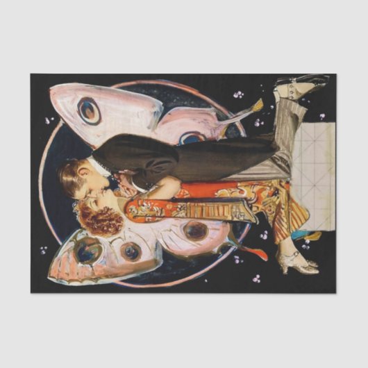 FX Leyendeckerによる「バタフライカップル」 薄葉紙 (正面)