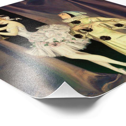 FX Leyendeckerによる「ピエロとオダマキ(植物)」 フォトプリント (角)