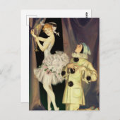FX Leyendeckerによる「ピエロとオダマキ(植物)」 ポストカード (正面/裏面)