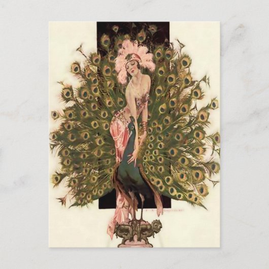 FX Leyendeckerによる「羽の鳥」 ポストカード (正面)