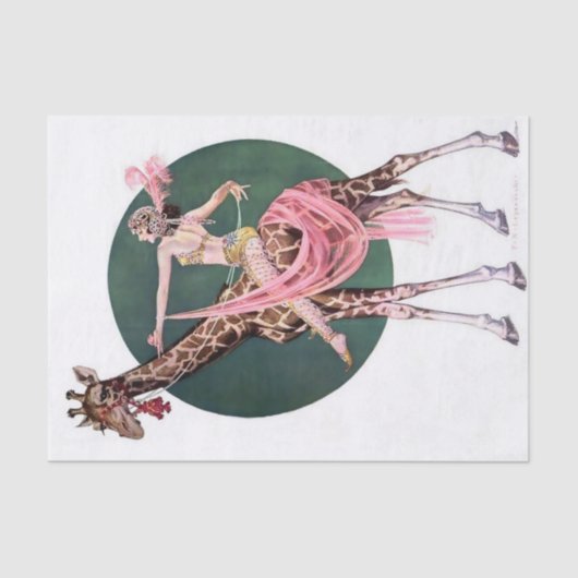 FX Leyendeckerの「サーカス・キリン・ライダー」 薄葉紙 (正面)