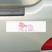 FYI：私は女の子バタフライ バンパーステッカー (車上)