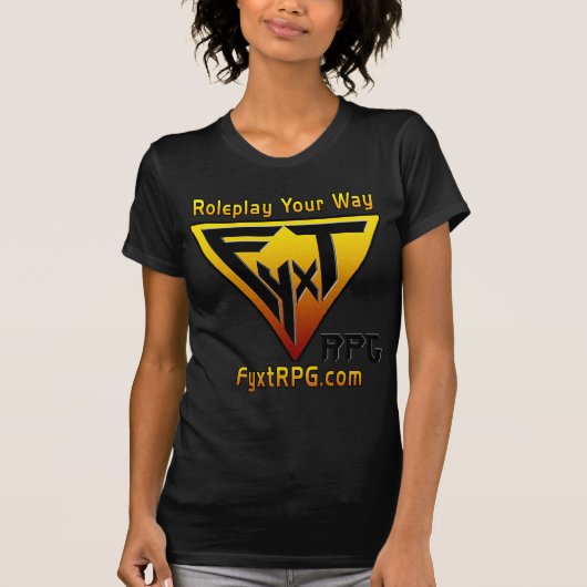 Fyxt RPGのロゴおよびモットーの暗闇の服装 Tシャツ (正面)