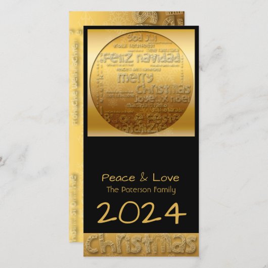 Gあいさつ国際的クリスマスパーソナライズされたPhotoC シーズンカード (正面/裏面)