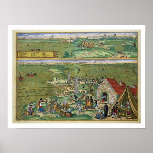 Gによる「シビタテス・オルビス・テララム」からのカディスの地図 ポスター (正面)