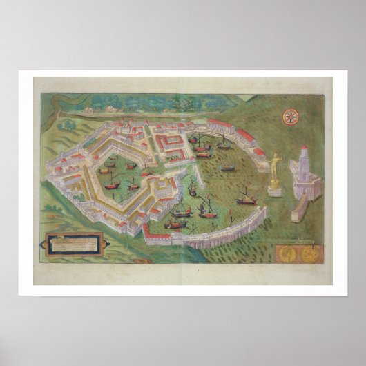 Gによる「シビテス・オルビス・テララム」のオスティアの地図 ポスター (正面)