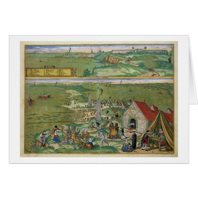 Gによる「Civitates Orbis Terrarum」からのカディスの地図、 (正面横)