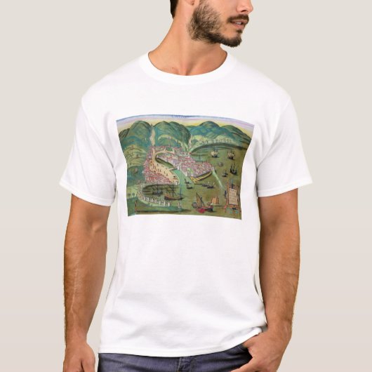 Gによる「Civitates Orbis Terrarum」からのキオスの地図、 Tシャツ (正面)