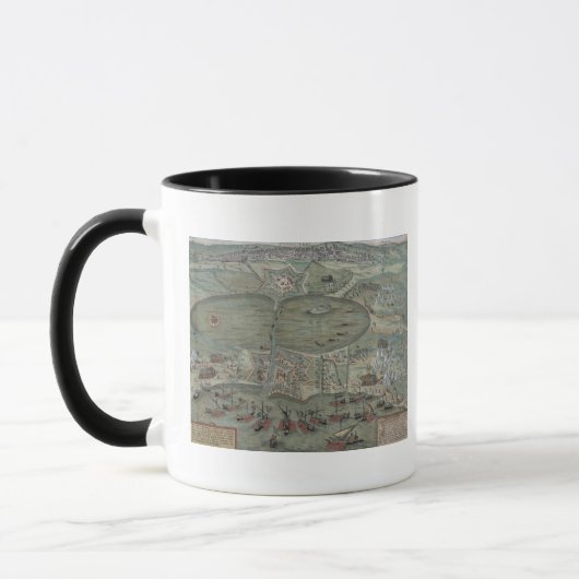 Gによる「Civitates Orbis Terrarum」からのチュニスの地図、 マグカップ (左)