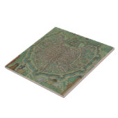Gによる「Civitates Orbis Terrarum」からのミラノの地図、 タイル (側面)