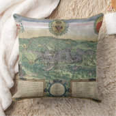 Gによる「Civitates Orbis Terrarum」からのリエージュの地図、 クッション (ブランケット)