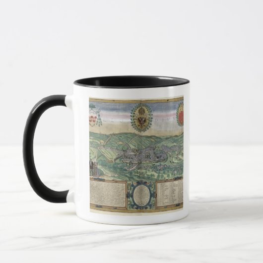 Gによる「Civitates Orbis Terrarum」からのリエージュの地図、 マグカップ (左)