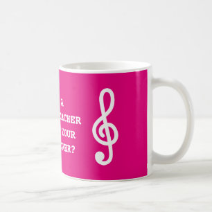 gのト音記号のノートとの音楽の先生のコーヒー音楽 コーヒーマグカップ