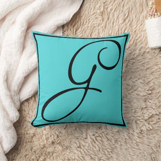 Gの最初の枕-水の背景の手紙G クッション (ブランケット)