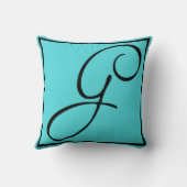 Gの最初の枕-水の背景の手紙G クッション (裏面)