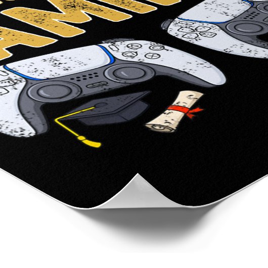 Gはゲーミングおもしろいスクール卒業ゲーマー少年Ki ポスター (角)