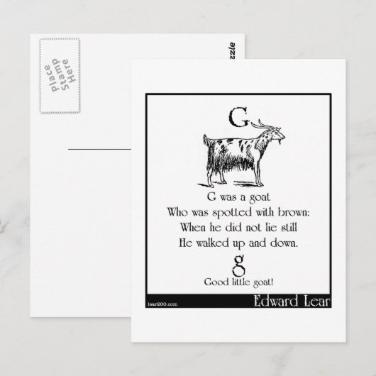 Gはヤギだった ポストカード (正面/裏面)