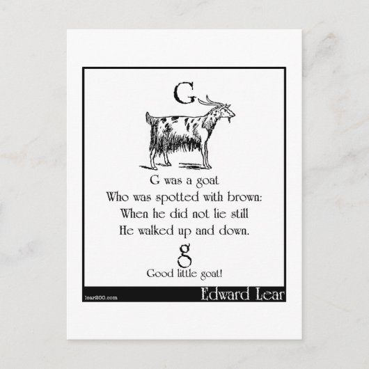Gはヤギだった ポストカード (正面)